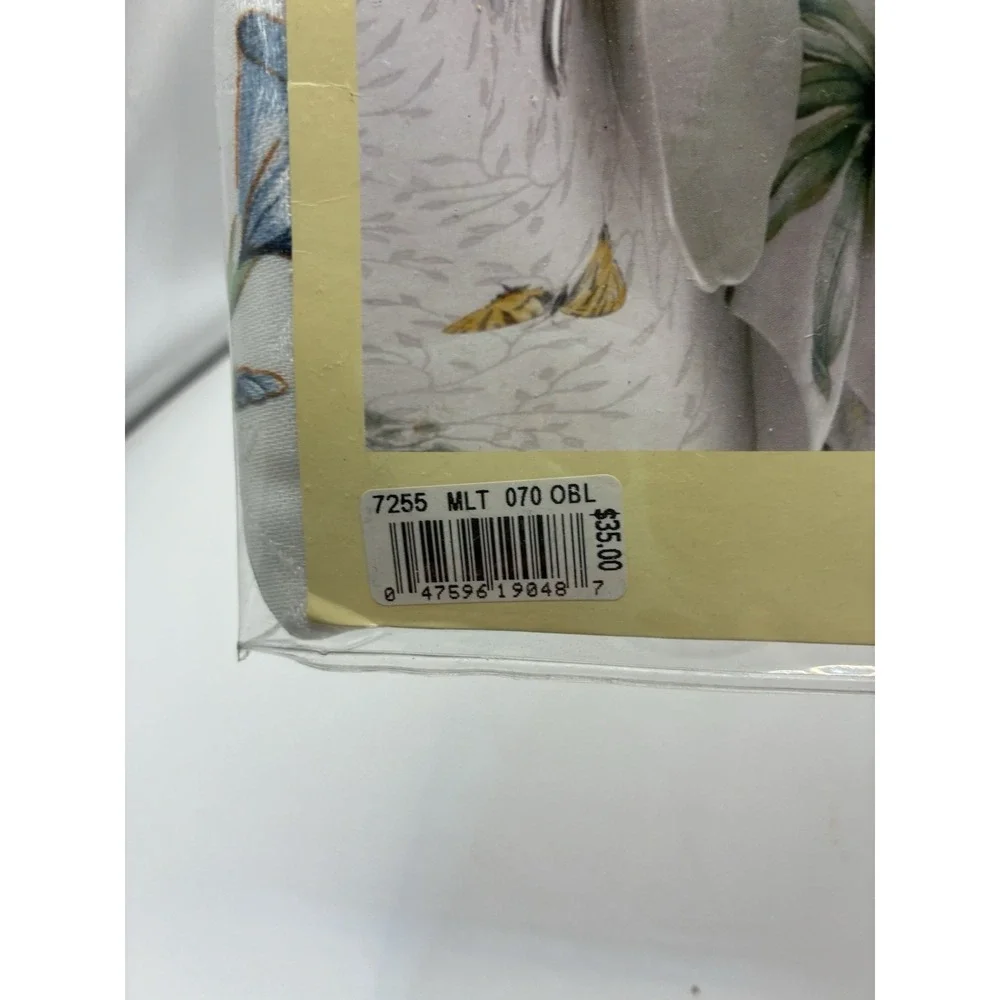 Lenox Butterfly Meadow Oblong Tablecloth 52x70 Floral Butterflies Machine Wash